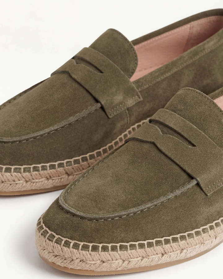 Espadrilles Riviera en Suède Vert Olive