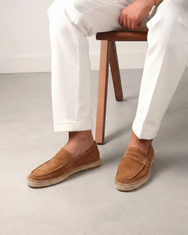 Espadrilles Riviera en Suède Marron