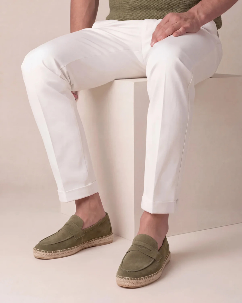 Espadrilles Riviera en Suède Vert Olive