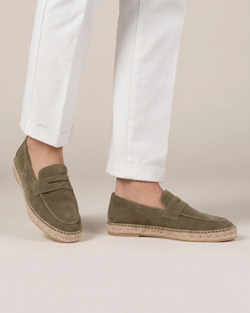Espadrilles Riviera en Suède Vert Olive