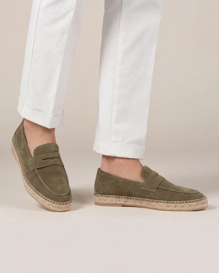 Espadrilles Riviera en Suède Vert Olive