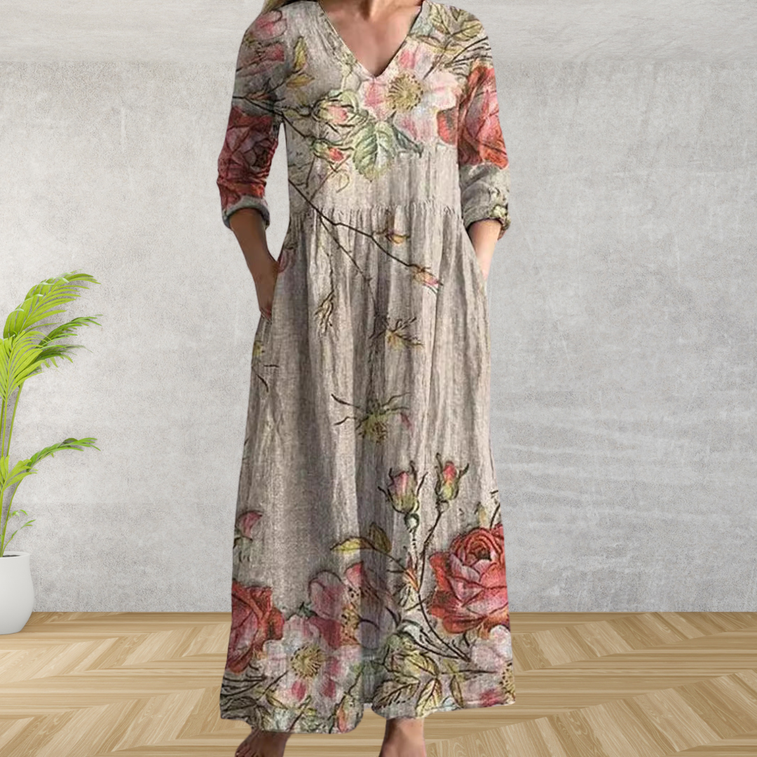 Yulya™ | Robe Midi Florale Élegante