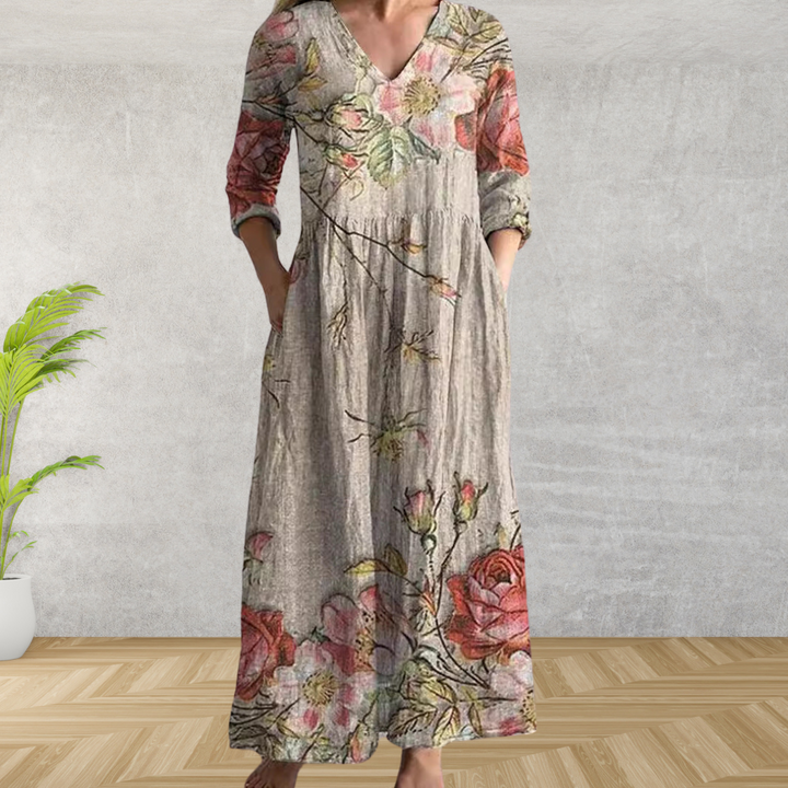 Yulya™ | Robe Midi Florale Élegante