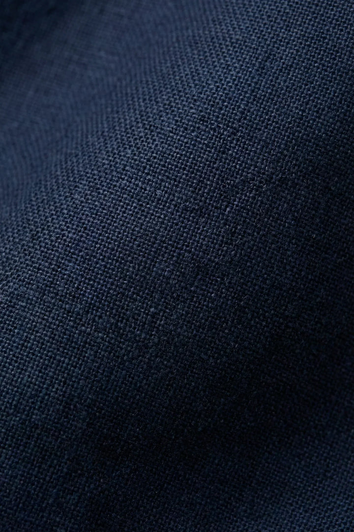 Pantalons Bayside en Lin Bleu Marine