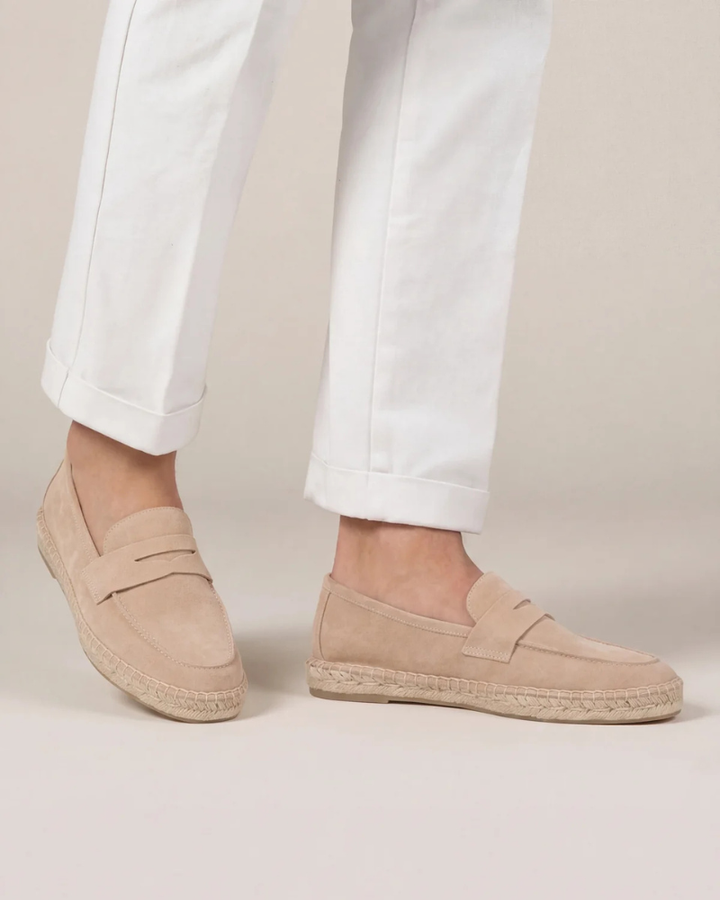 Espadrilles Riviera en Suède Beige