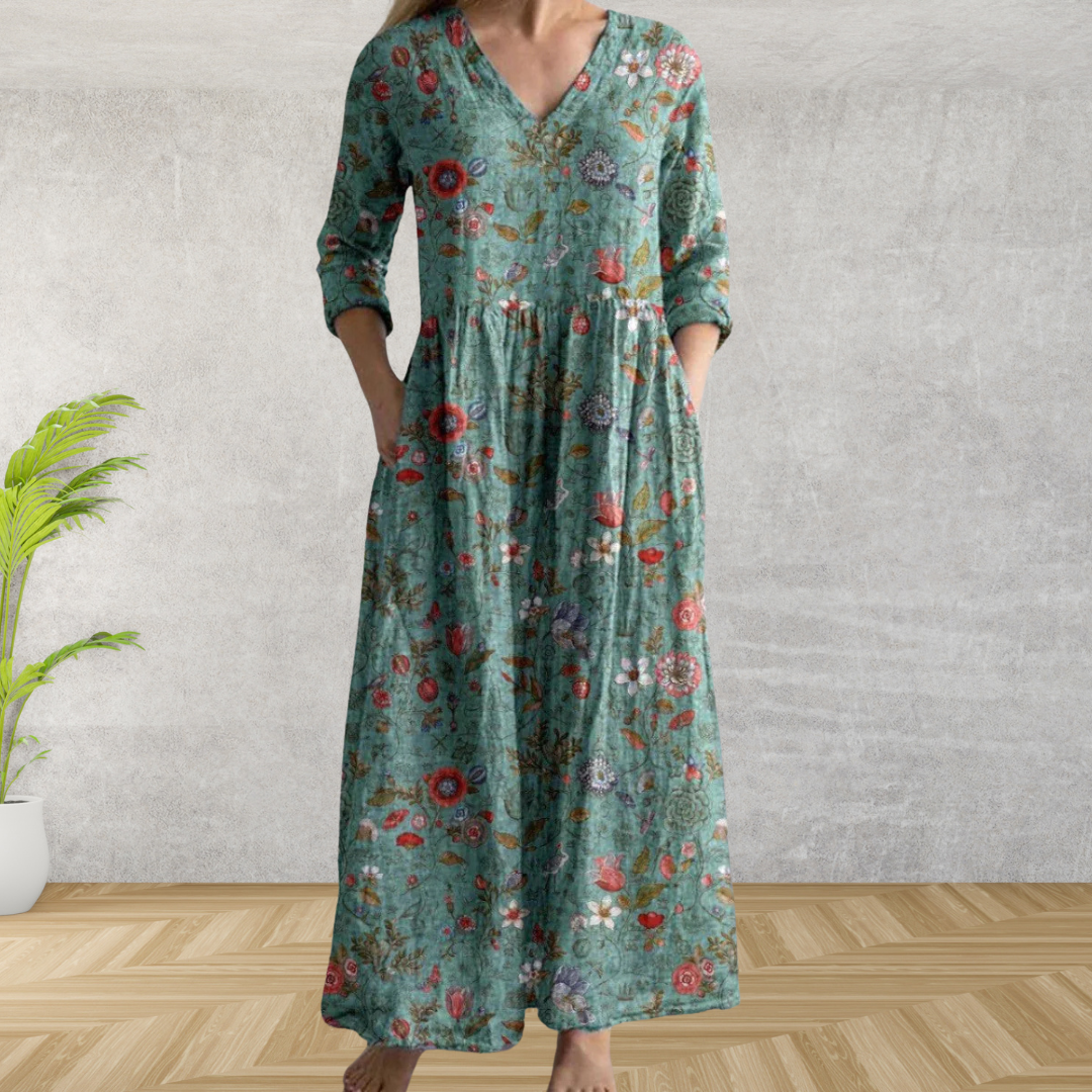 Yulya™ | Robe Midi Florale Élegante