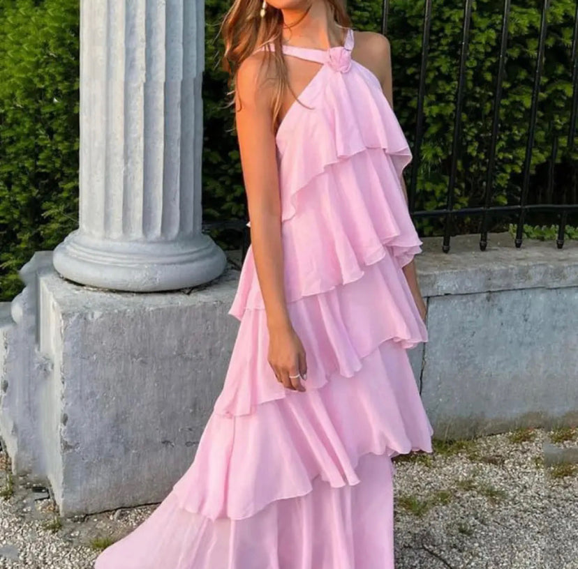 Ayelet™ | Robe Maxi à Bretelles avec Volants