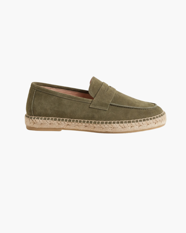 Espadrilles Riviera en Suède Vert Olive