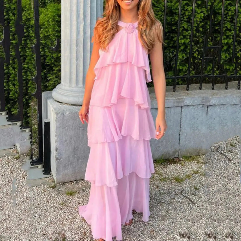 Ayelet™ | Robe Maxi à Bretelles avec Volants