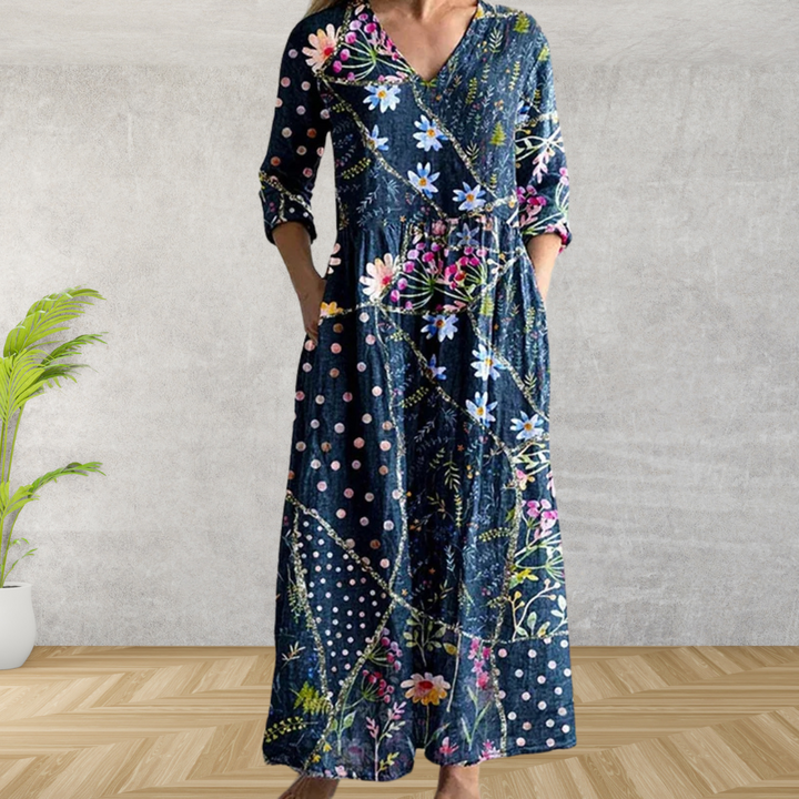 Yulya™ | Robe Midi Florale Élegante