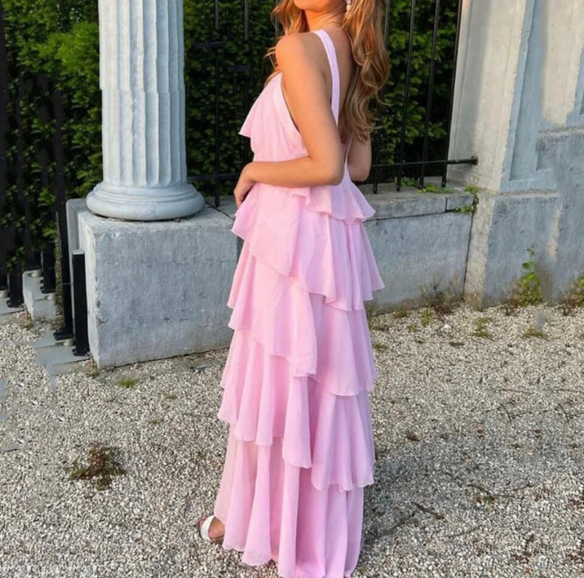 Ayelet™ | Robe Maxi à Bretelles avec Volants