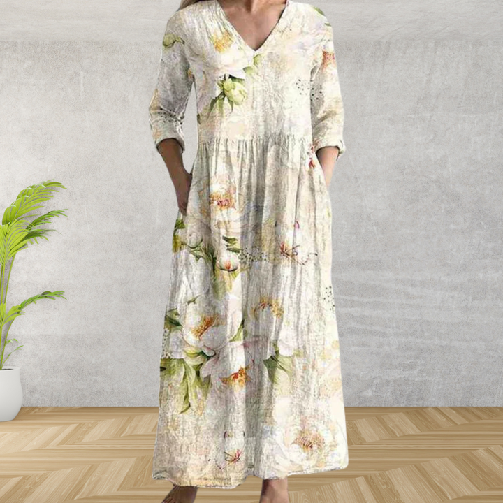 Yulya™ | Robe Midi Florale Élegante