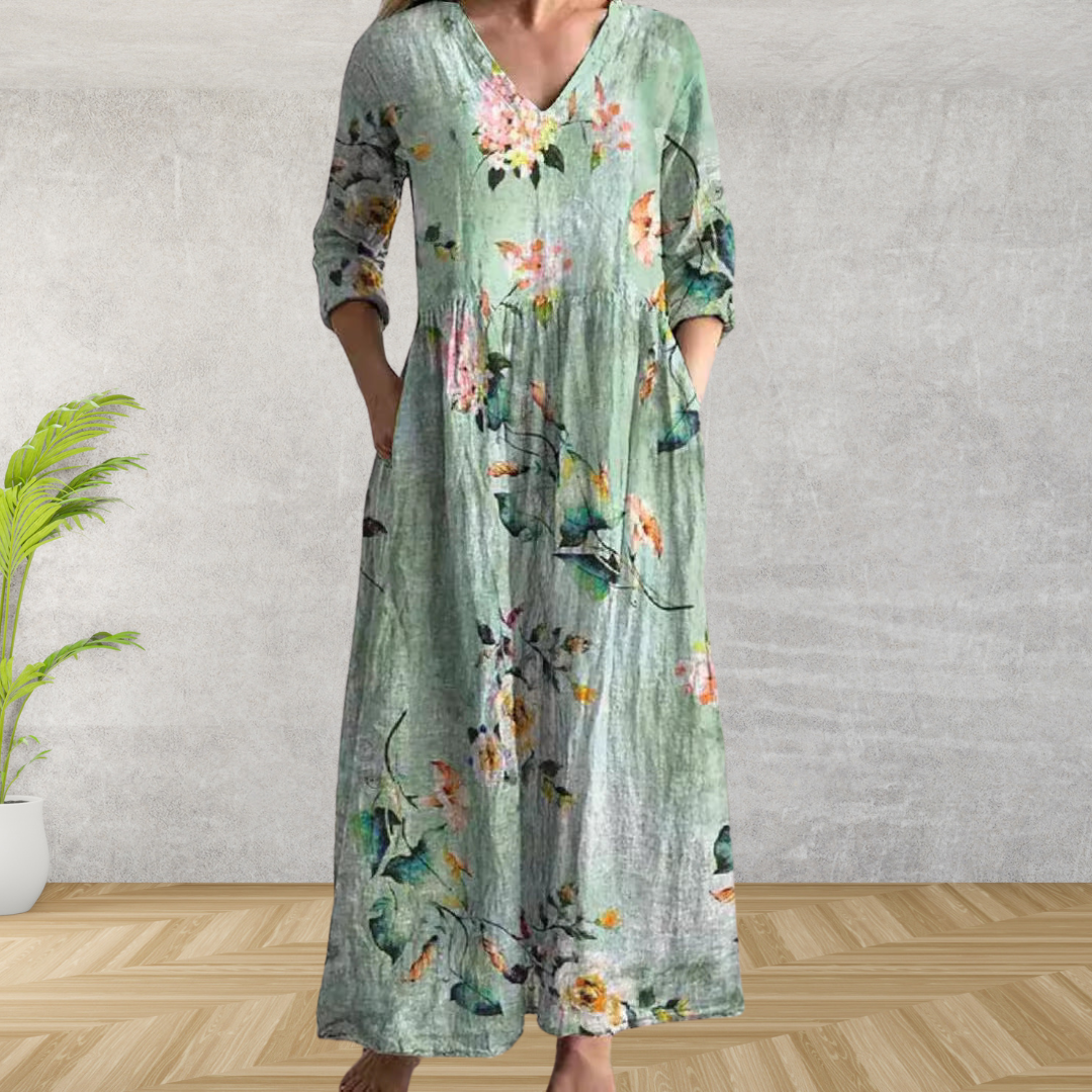 Yulya™ | Robe Midi Florale Élegante