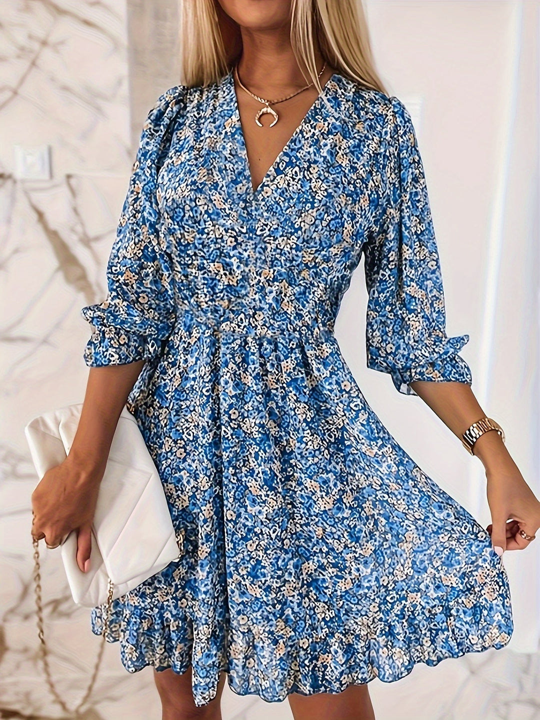 Nissia™ | Robe Mini à Volants Fleurie