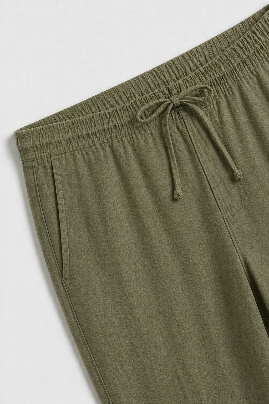 Pantalons Bayside en Lin Olive