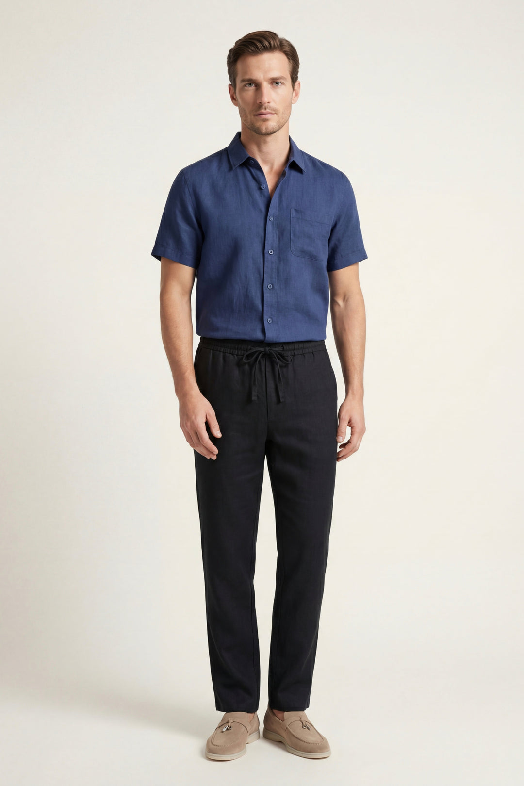 Ensemble en Lino Trento Bleu/Nero