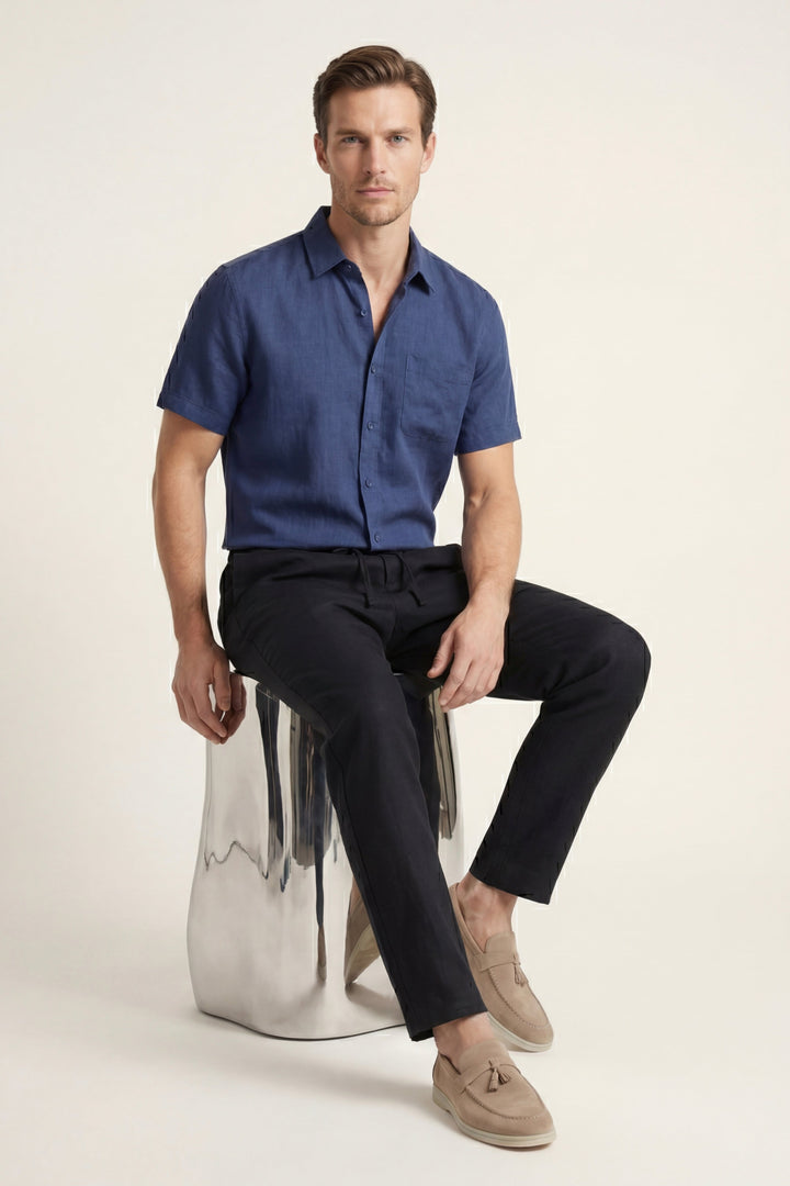 Ensemble en Lino Trento Bleu/Nero