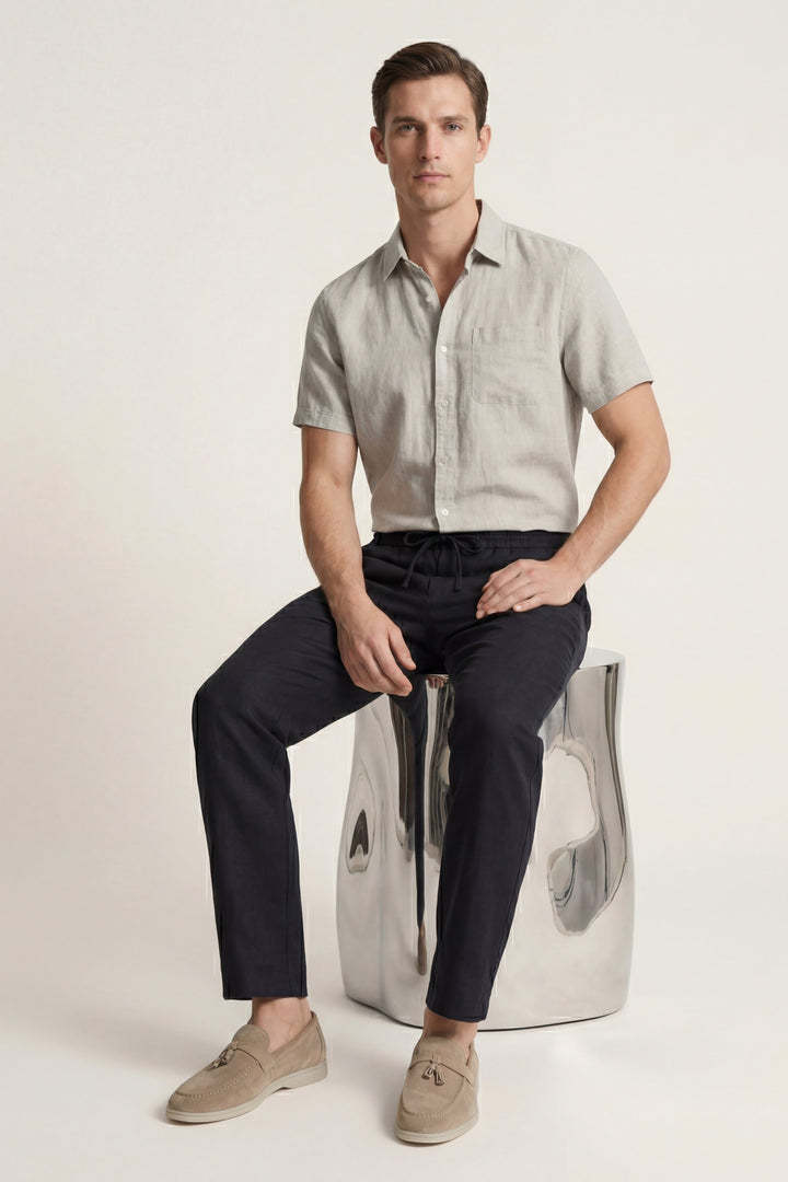 Ensemble en Lino Trento Beige/Nero