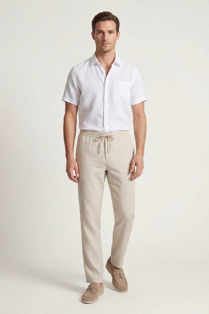 Ensemble en Lin Trento Blanc/Beige