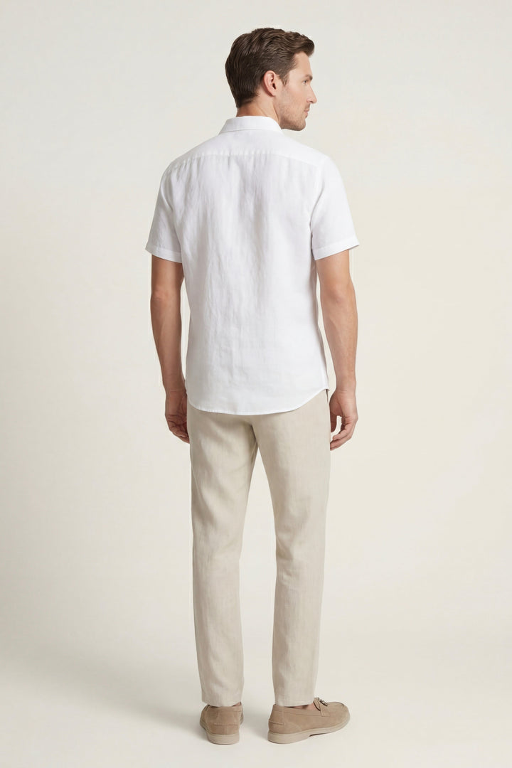 Ensemble en Lin Trento Blanc/Beige