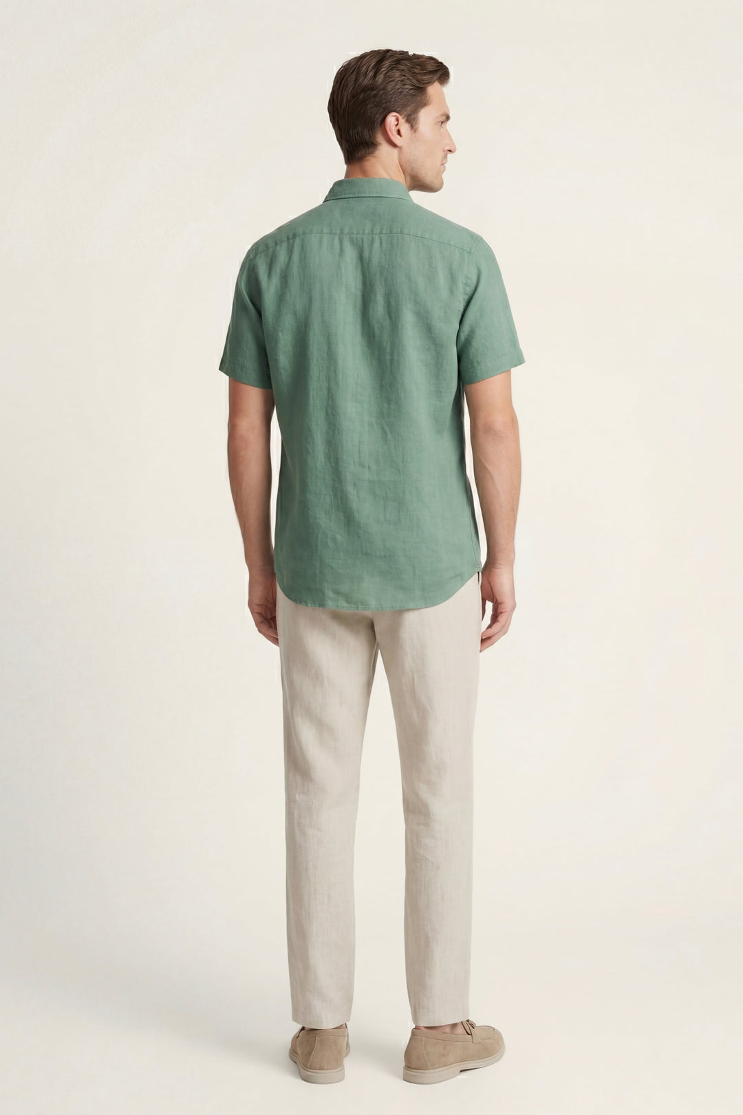 Ensemble en Lin Trento Vert/Beige
