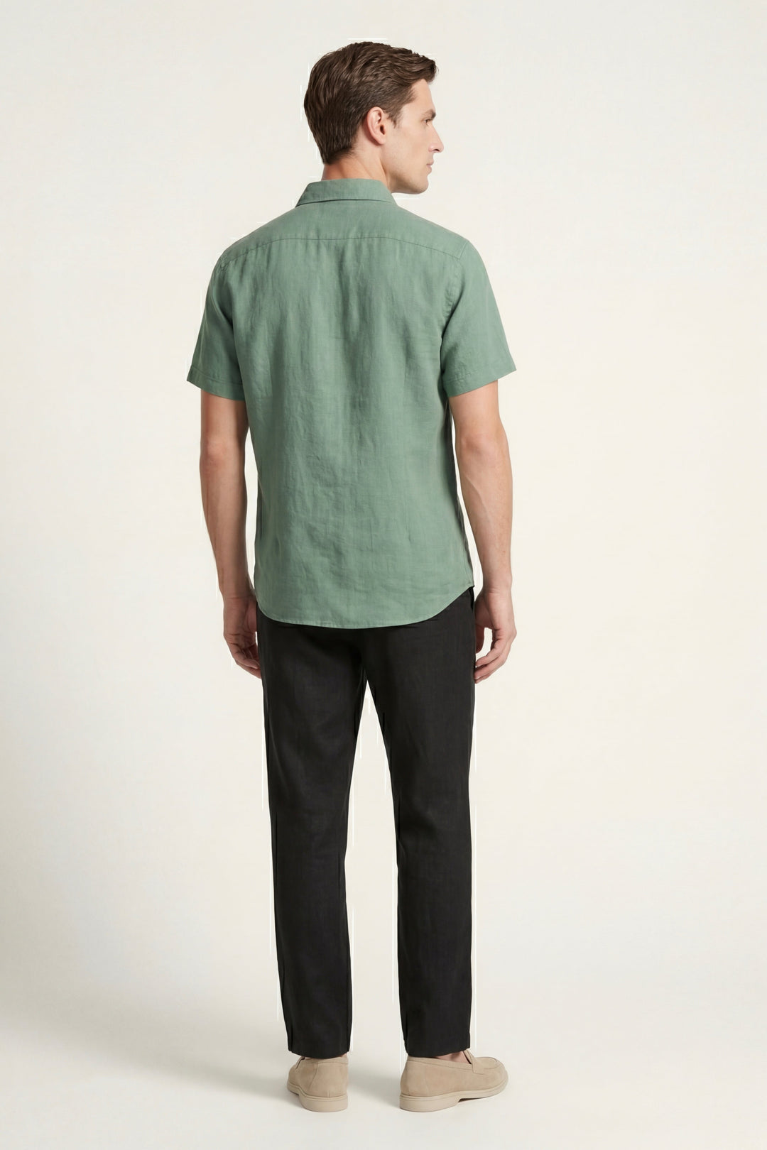 Ensemble en Lin Trento Vert/Noyer