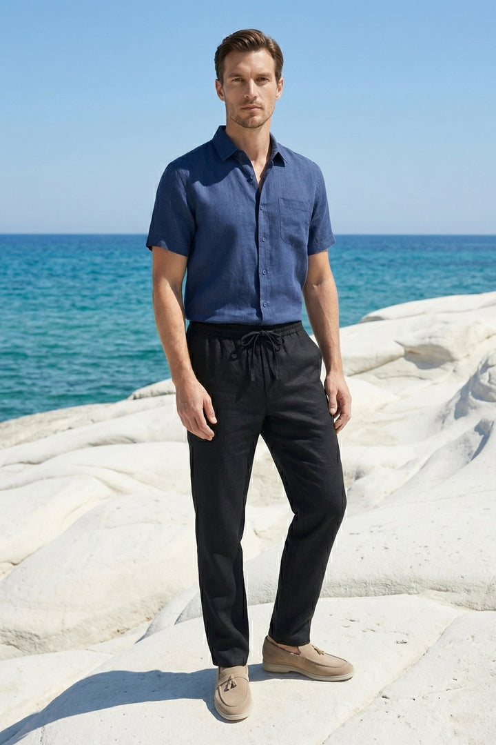 Ensemble en Lino Trento Bleu/Nero