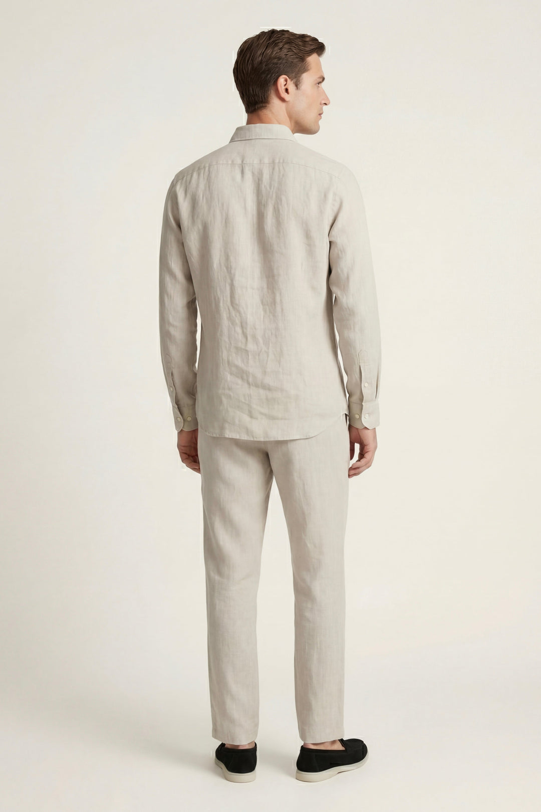 Ensemble en Lin Pisa Manches Longues Beige/Beige