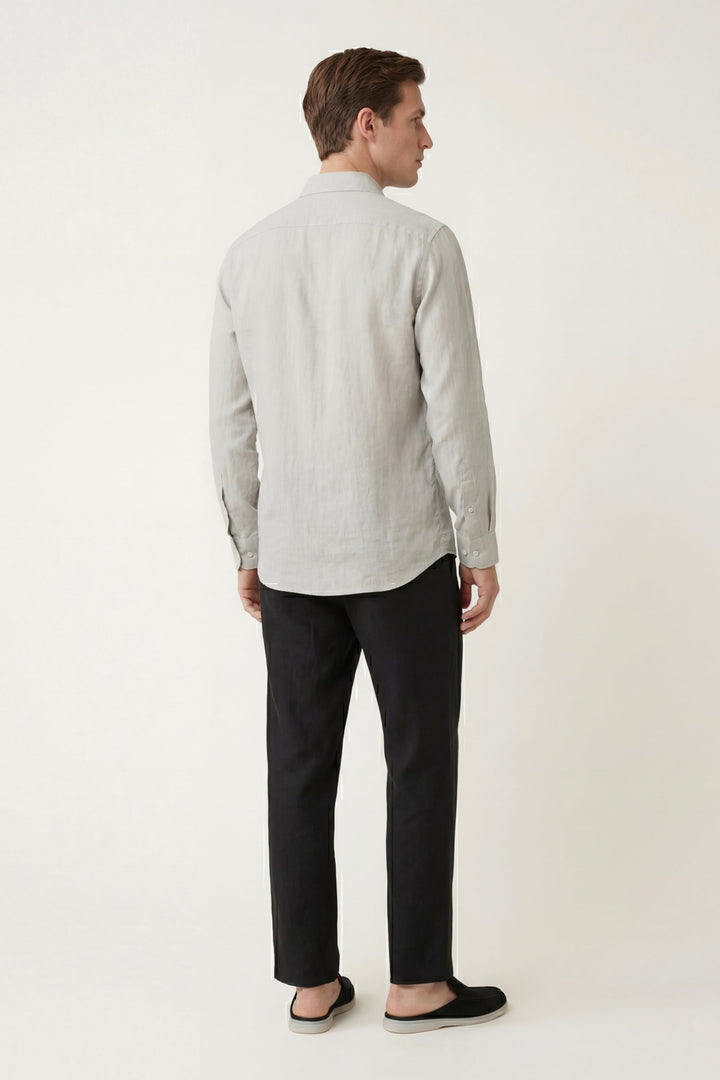 Ensemble en Lin Pisa Manches Longues Beige/Nero
