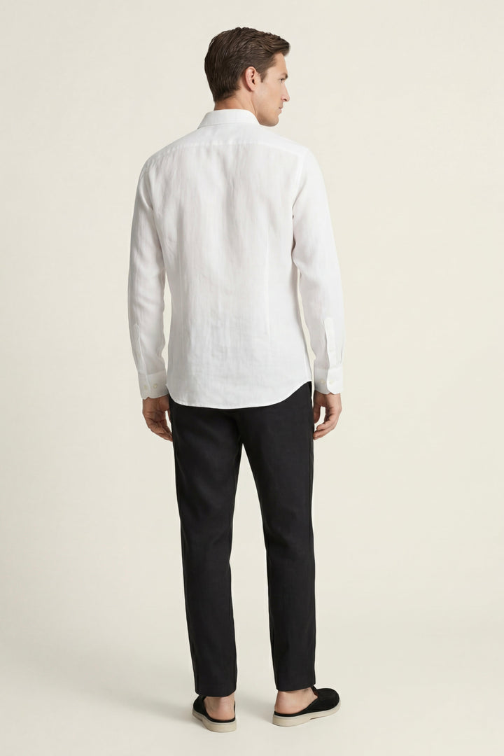 Ensemble en Lin Pisa Manches Longues Blanc/Noir