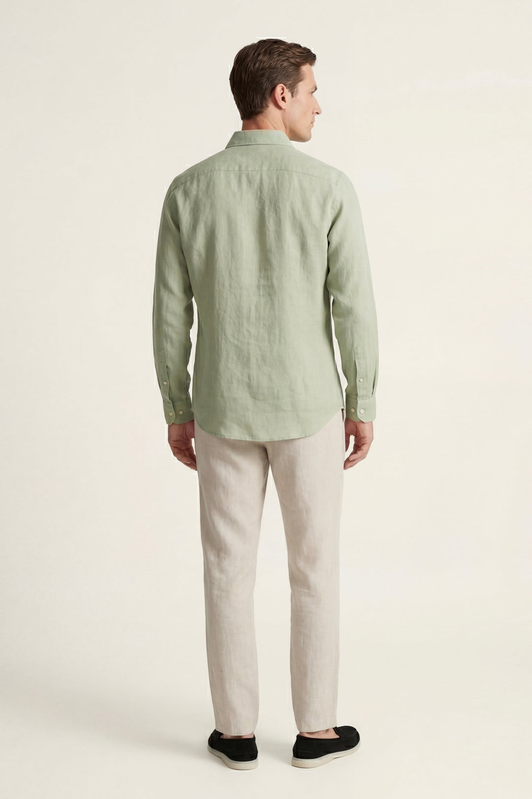 Ensemble en Lin Pisa Manches Longues Vert Menthe/Beige