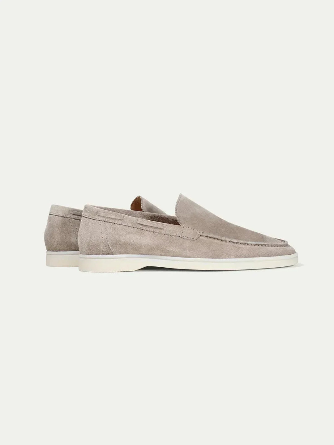 Mocassins Classiques en Cuir Suédé Gris Clair