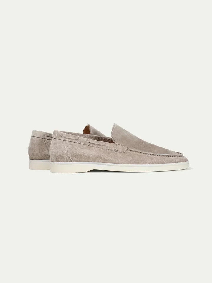 Mocassins Classiques en Cuir Suédé Gris Clair