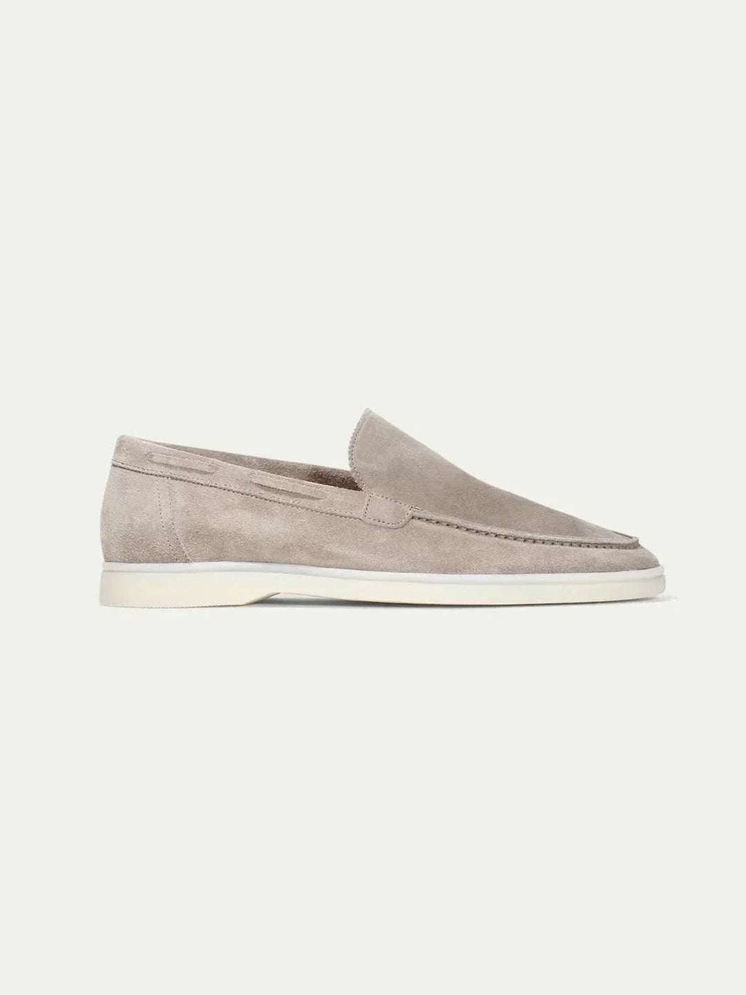 Mocassins Classiques en Cuir Suédé Gris Clair