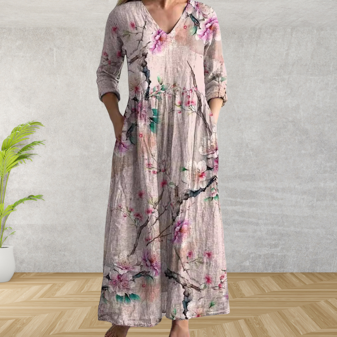 Yulya™ | Robe Midi Florale Élegante