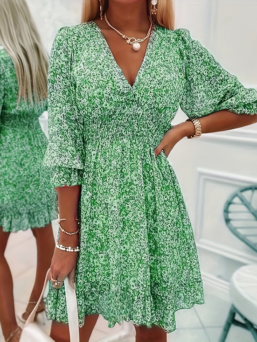 Nissia™ | Robe Mini à Volants Fleurie