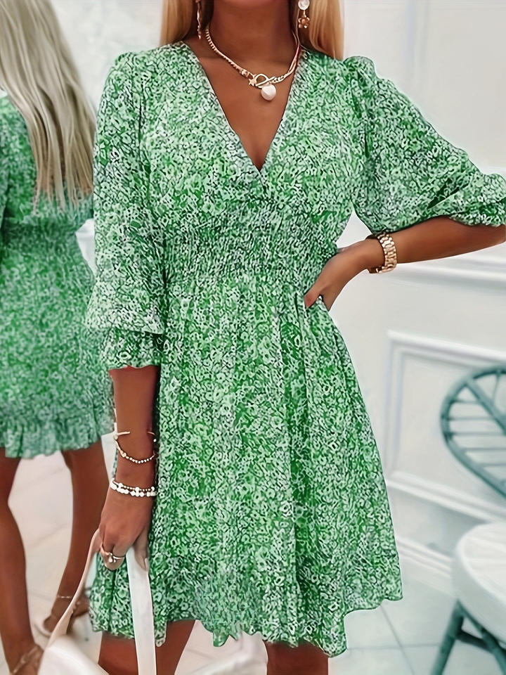 Nissia™ | Robe Mini à Volants Fleurie