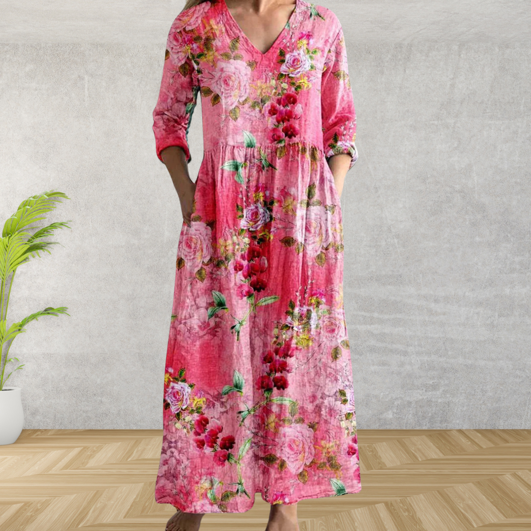 Yulya™ | Robe Midi Florale Élegante