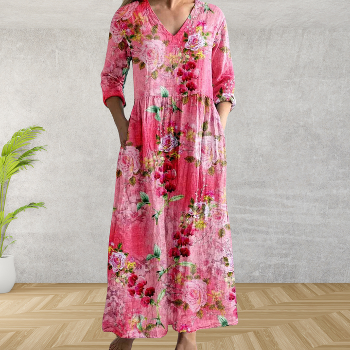 Yulya™ | Robe Midi Florale Élegante