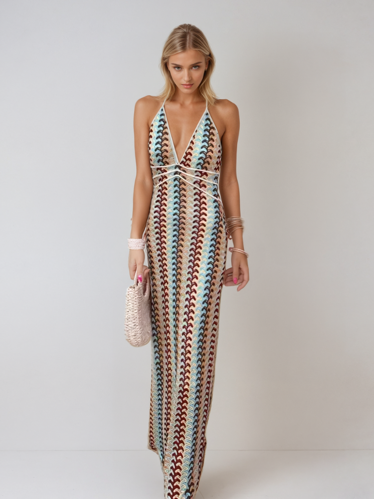 Naama-Lee™ | Robe Maxi Décolleté Dos Nu