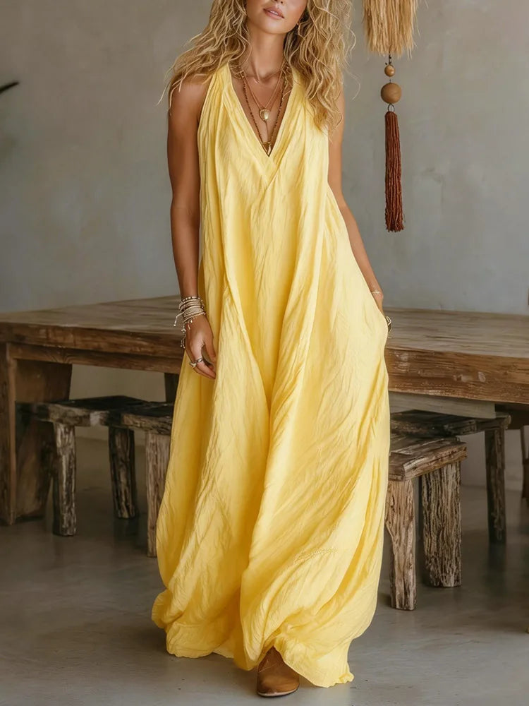 Luna | Robe Maxi en Lin Sans Effort