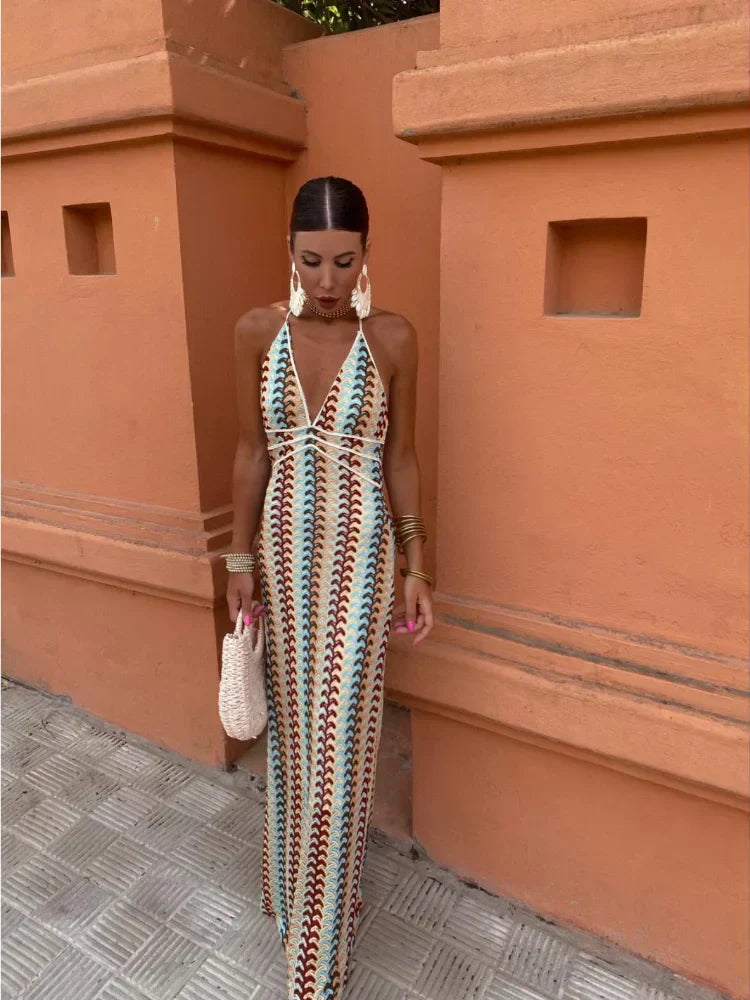 Naama-Lee™ | Robe Maxi Décolleté Dos Nu