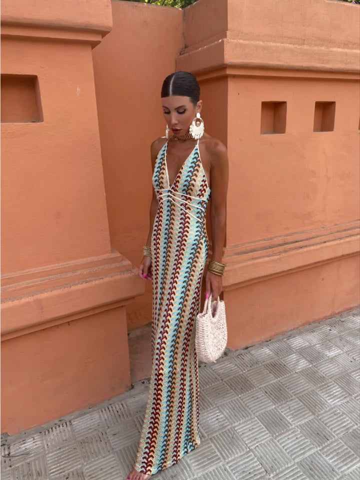 Naama-Lee™ | Robe Maxi Décolleté Dos Nu