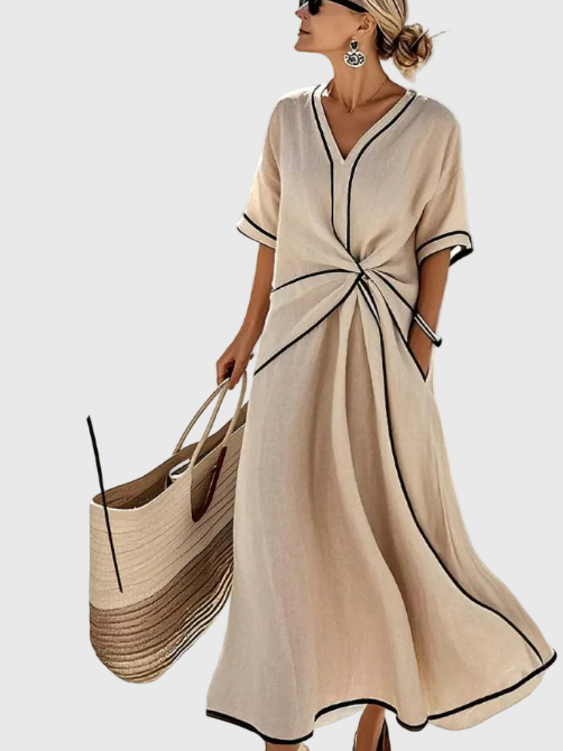 Helena | Robe Maxi Côtière Drapée