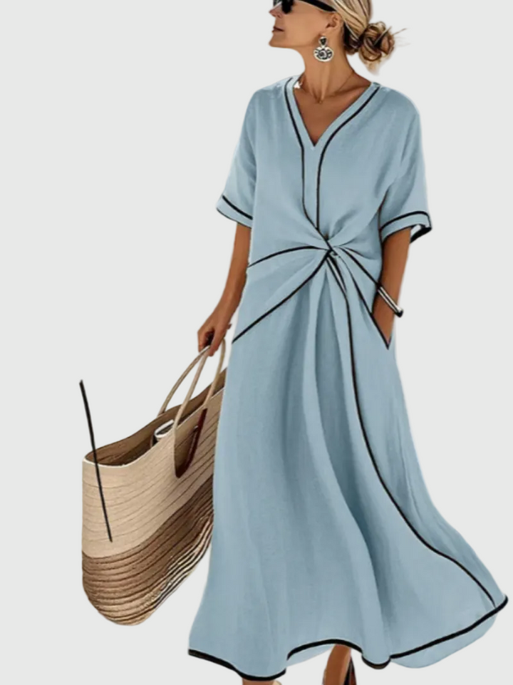 Helena | Robe Maxi Côtière Drapée