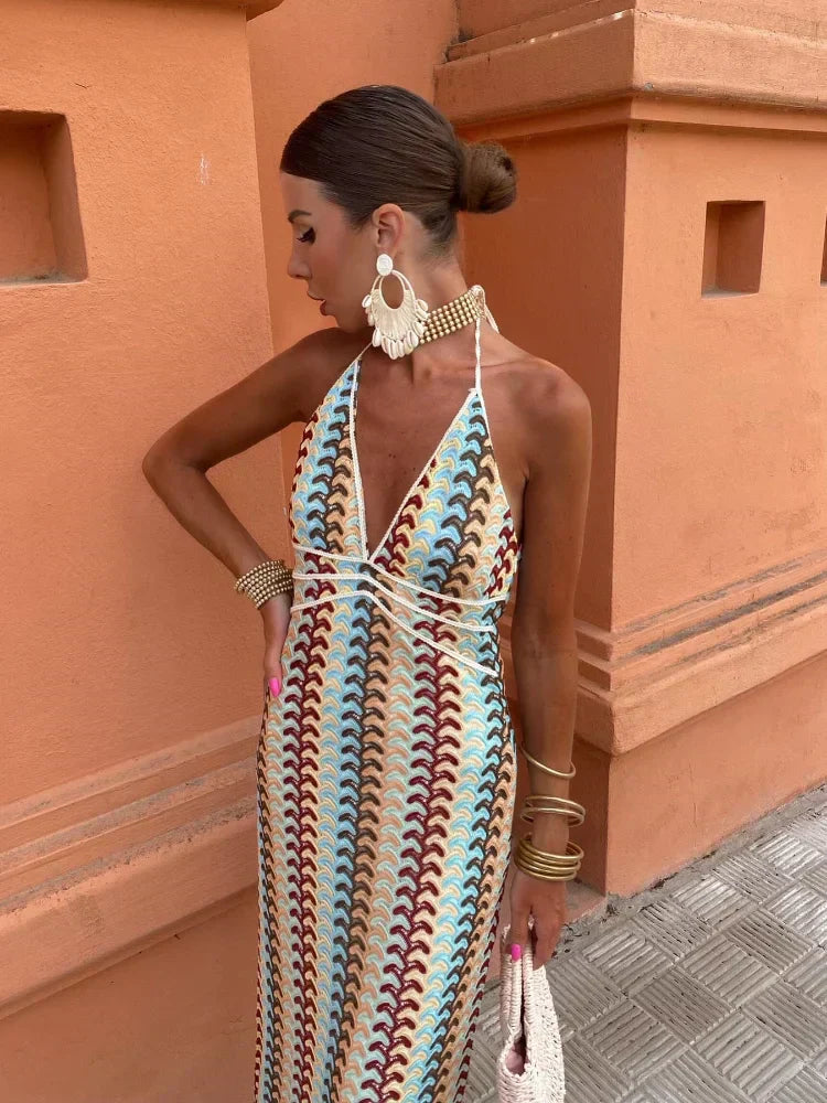 Naama-Lee™ | Robe Maxi Décolleté Dos Nu