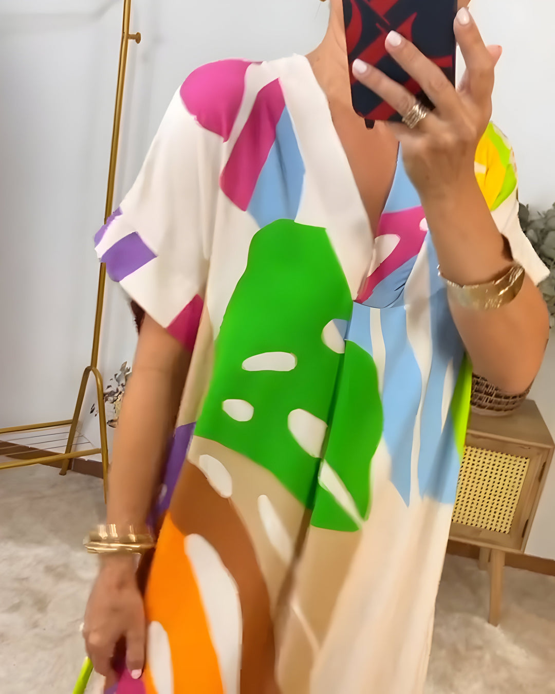 Rianna - Robe à Imprimé Abstrait