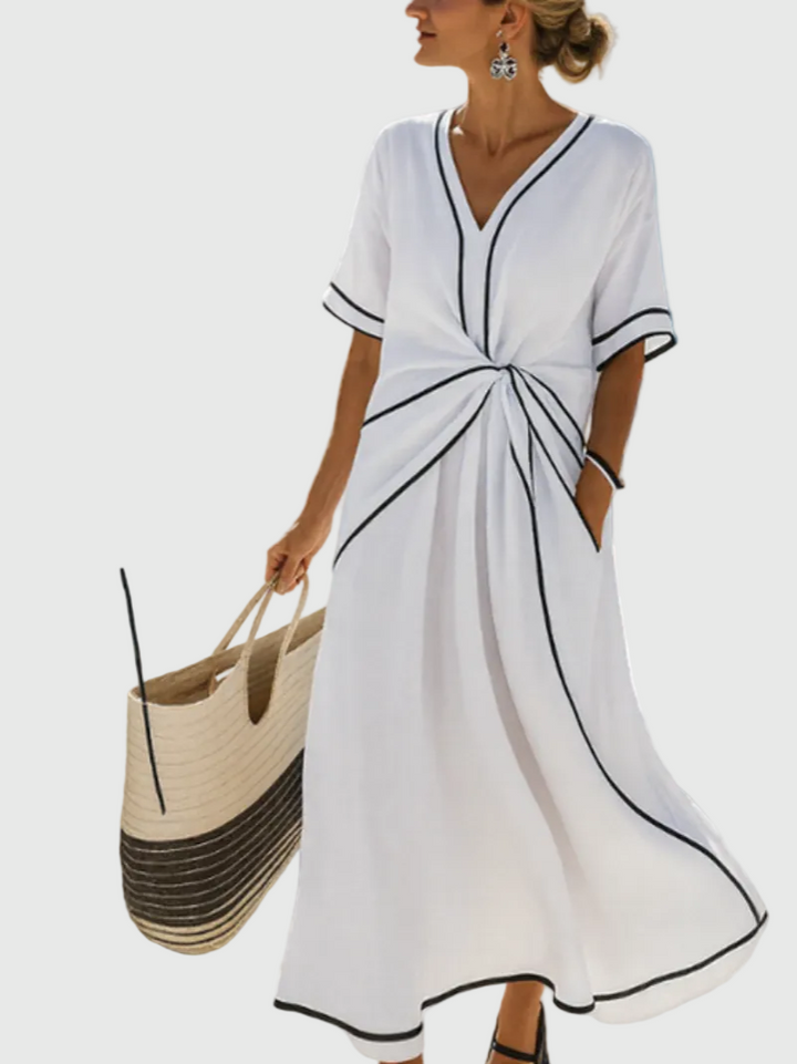 Helena | Robe Maxi Côtière Drapée