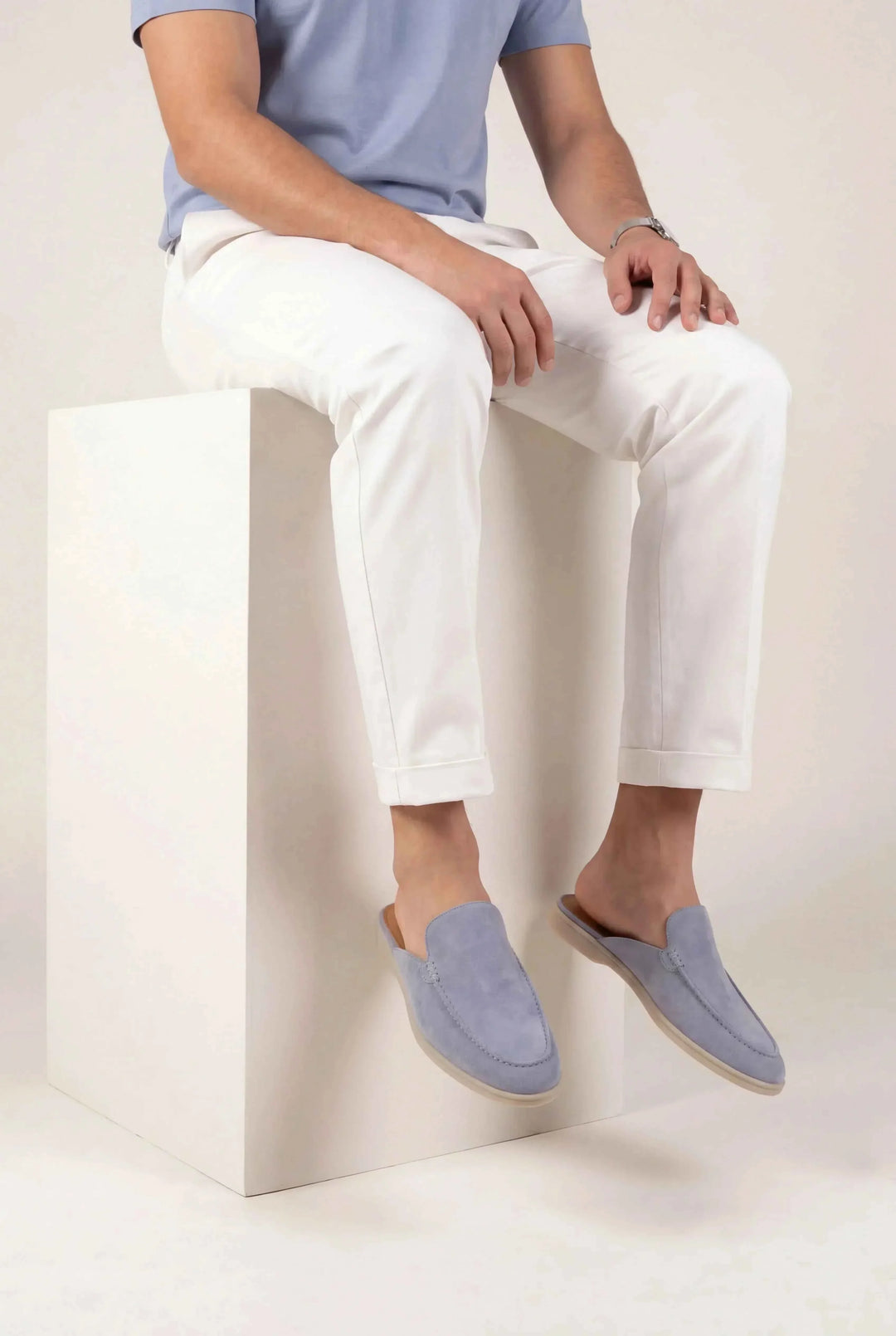Mule Yacht en Suède Bleu Bébé