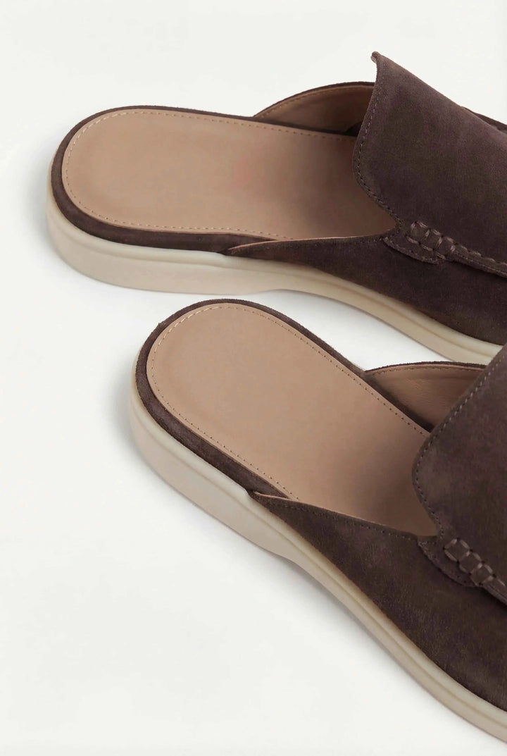 Mule Yacht en Cuir Suédé Marron